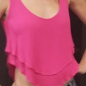 Pink Crepe Crop Top